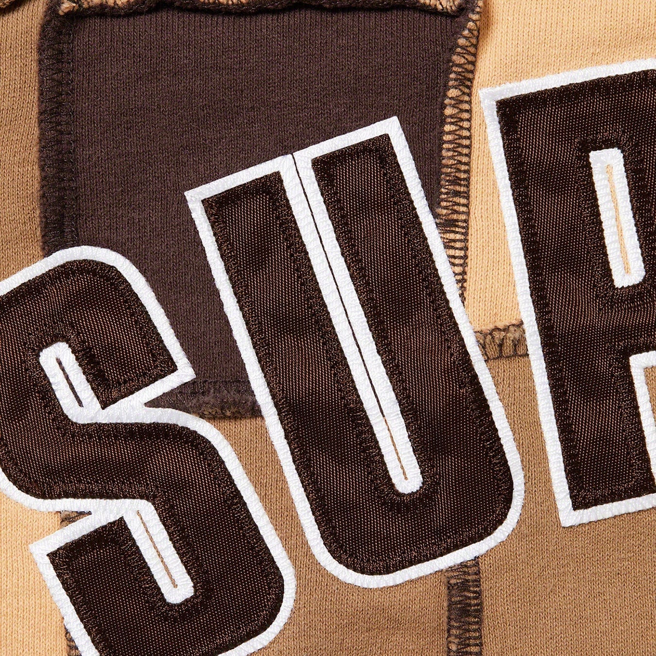 Reverse Patchwork Zip Up Hooded Sweatshirt view 4